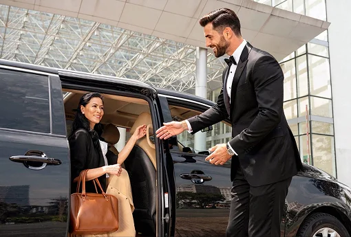 Luxury chauffeur vehicle prepared for Manchester travel
