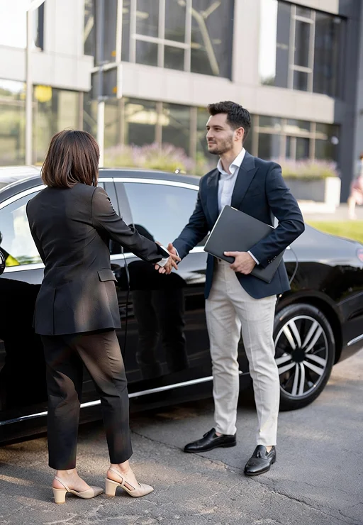 Business Class chauffeur vehicle prepared for Manchester travel
