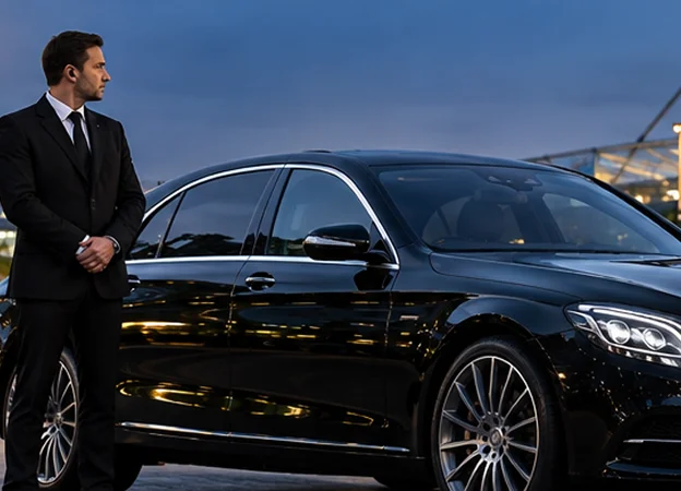 Luxury chauffeur vehicle prepared for Manchester travel